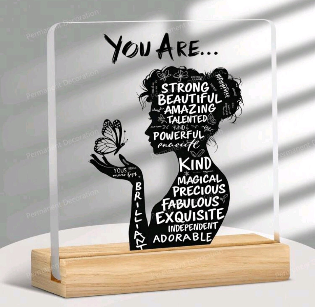 ✨ Acrylic Inspirational Desk Sign