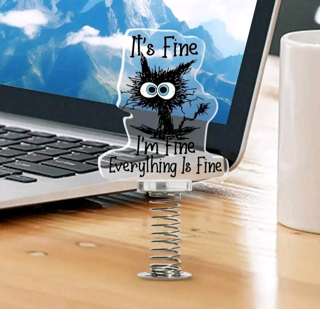 😅 "I'm Fine. Everything Is Fine." Acrylic Desk Sign